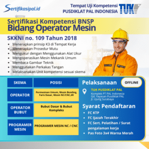 Sertifikasi BNSP Bidang Operator Mesin